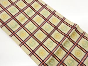 本場筑前博多光悦垣に花丸文・草花模様織出し名古屋帯